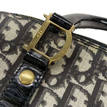 Dior Christian Dior Handbag Trotter Black X Ivory Mini Boston Leather