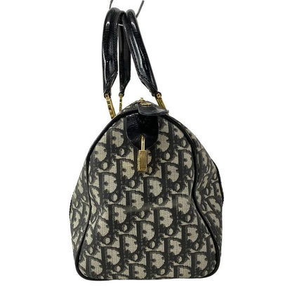 Dior Christian Dior Handbag Trotter Black X Ivory Mini Boston Leather