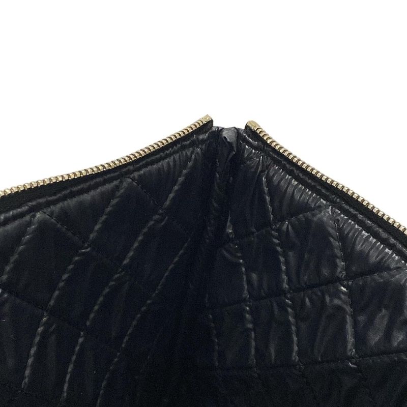 Chanel Clutch Bag Boy Chanel Black Silver Hardware