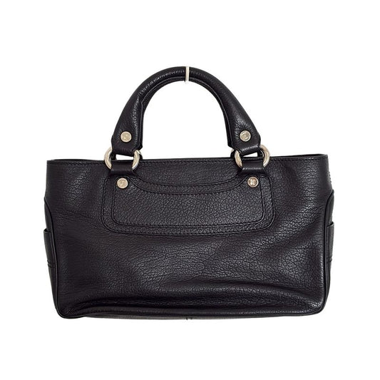 Celine Tote Bag Boogie Bag Black Leather