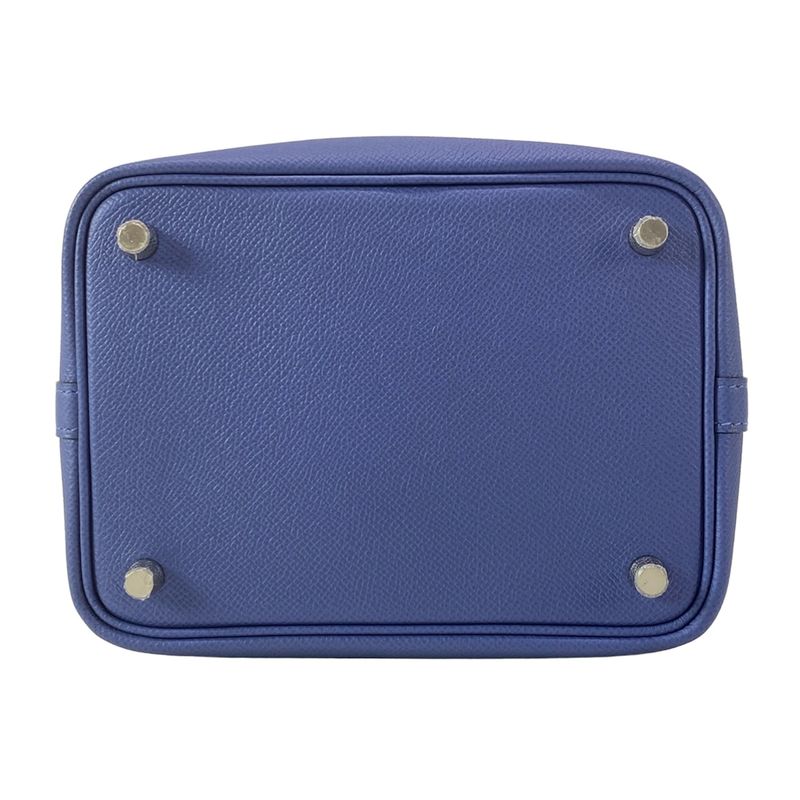 Hermes Handbag Picotan Lock Tresage De Cuir PM Blue Brighton X Capucines X Blue
