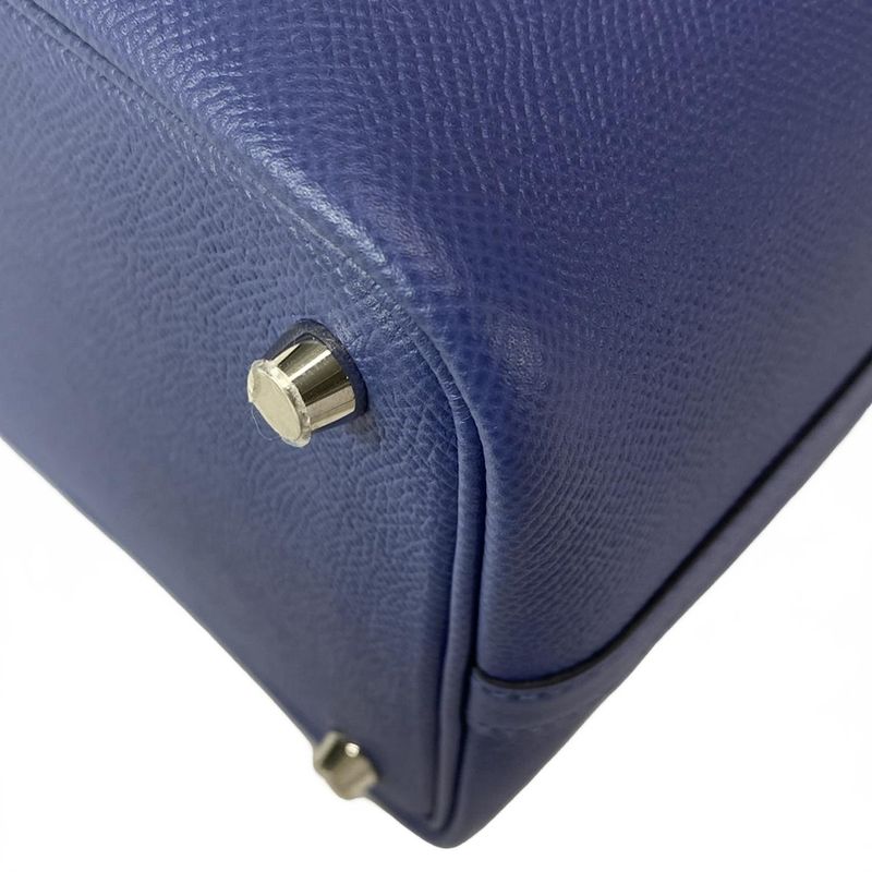 Hermes Handbag Picotan Lock Tresage De Cuir PM Blue Brighton X Capucines X Blue