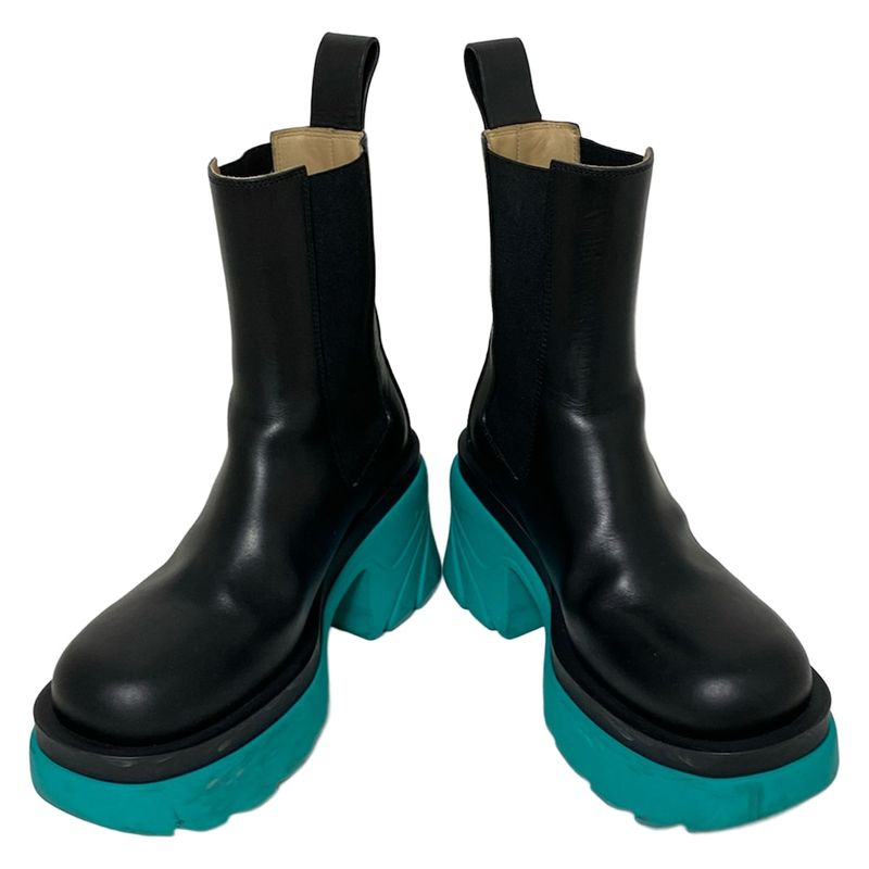 Bottega Veneta Short Boots 36 Women's - Black X Green Side Gore Leather