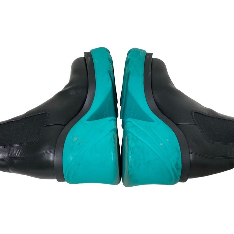 Bottega Veneta Short Boots 36 Women's - Black X Green Side Gore Leather