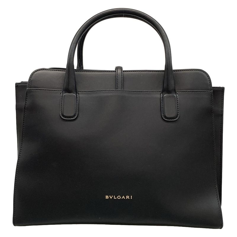 Bvlgari Tote Bag - Black Leather