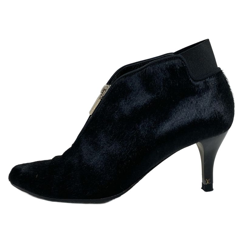Louis Vuitton Booties 37 Women's - Black Leather