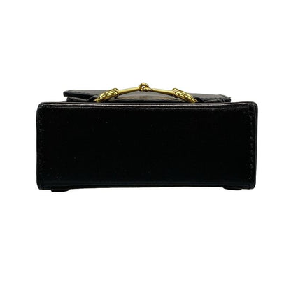 Gucci Shoulder Bag Horsebit 1955 625615 Black Leather