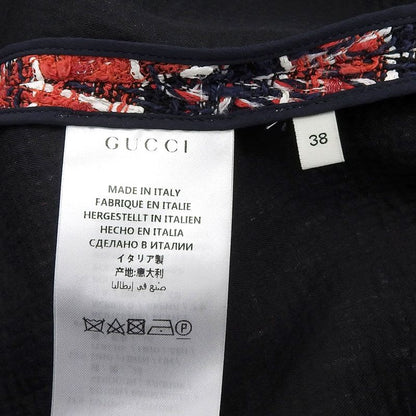 Gucci Cotton Blend Taiga Buttoned Plaid Knee Length Tweed Skirt Multi