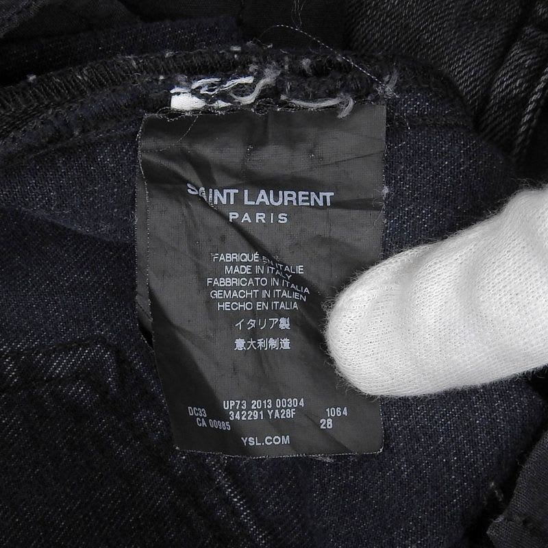Saint Laurent Paris D02 W Sk-mw Eddie Period Zip Hem Black Denim