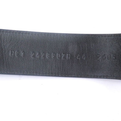 □hermes Chypre Leather H Logo Design Shower Sandals Slide Sandals Black Blue 44