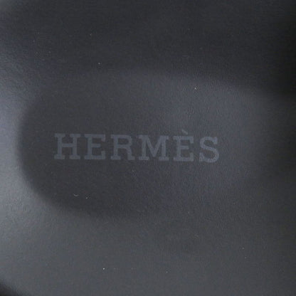 □hermes Chypre Leather H Logo Design Shower Sandals Slide Sandals Black Blue 44