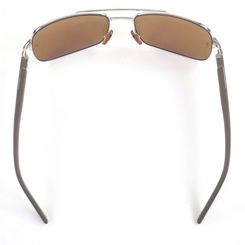 Cartier Santos De Two Bridge Eyewear Sunglasses Silver Brown Lens