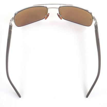 Cartier Santos De Two Bridge Eyewear Sunglasses Silver Brown Lens
