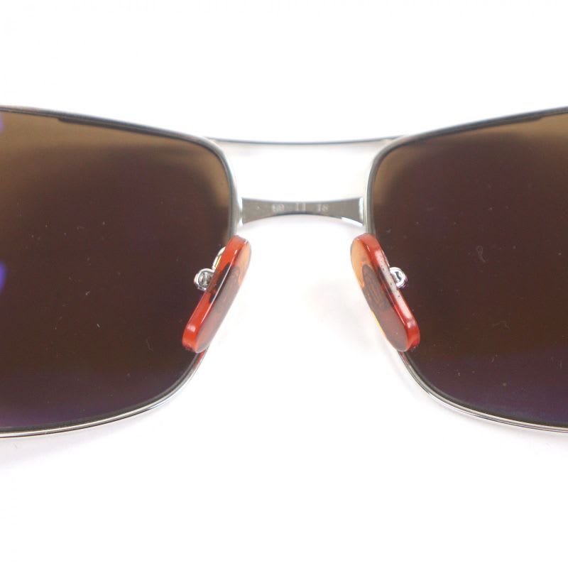 Cartier Santos De Two Bridge Eyewear Sunglasses Silver Brown Lens