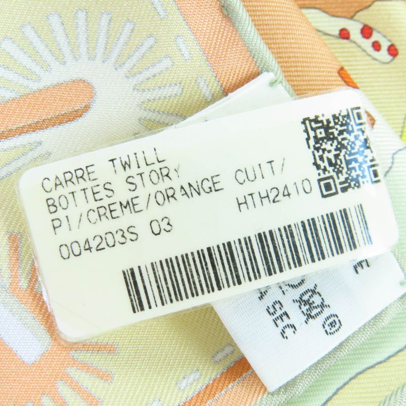 Hermes Kale90 Bottes Story Boots Story 100% Silk Cles Room Orange Cui Gray