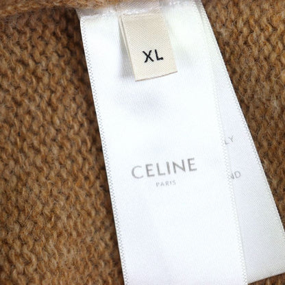 Celine 2 E 100% Wool Crew Neck Pullover Knit Sweater Light Brown XL