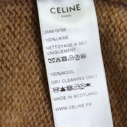 Celine 2 E 100% Wool Crew Neck Pullover Knit Sweater Light Brown XL