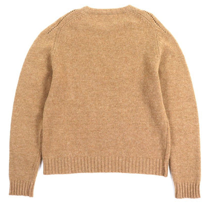 Celine 2 E 100% Wool Crew Neck Pullover Knit Sweater Light Brown XL