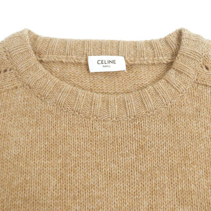 Celine 2 E 100% Wool Crew Neck Pullover Knit Sweater Light Brown XL