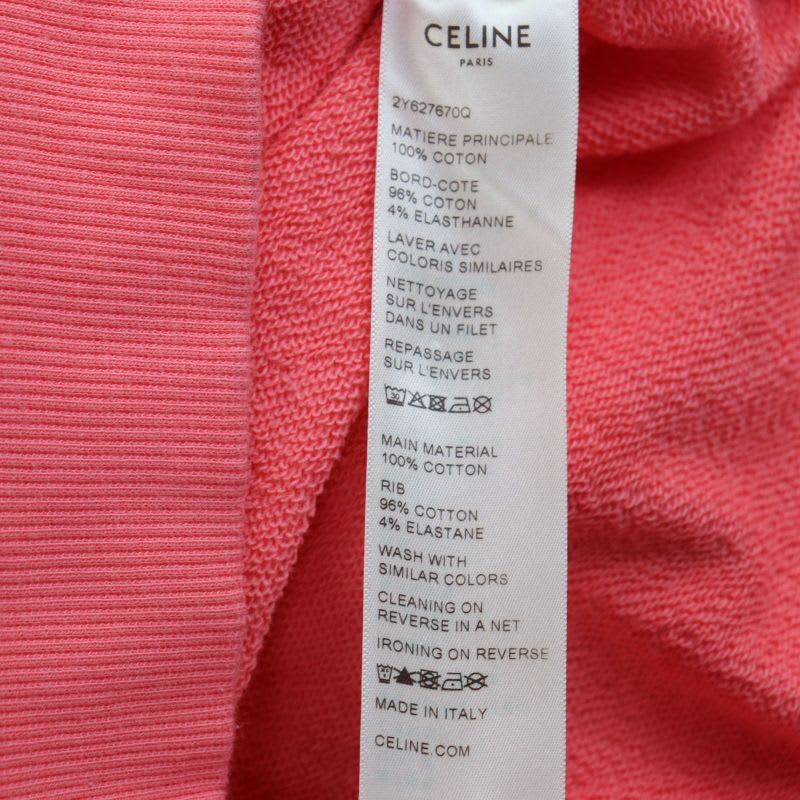 Celine 22 SS 2 Q Flamingo Tensions Tension Pullover Hoodie Pink