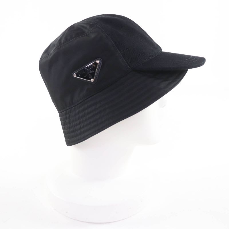 Prada 2 Hc281 Triangle Logo Re-nylon Bucket Hat Black