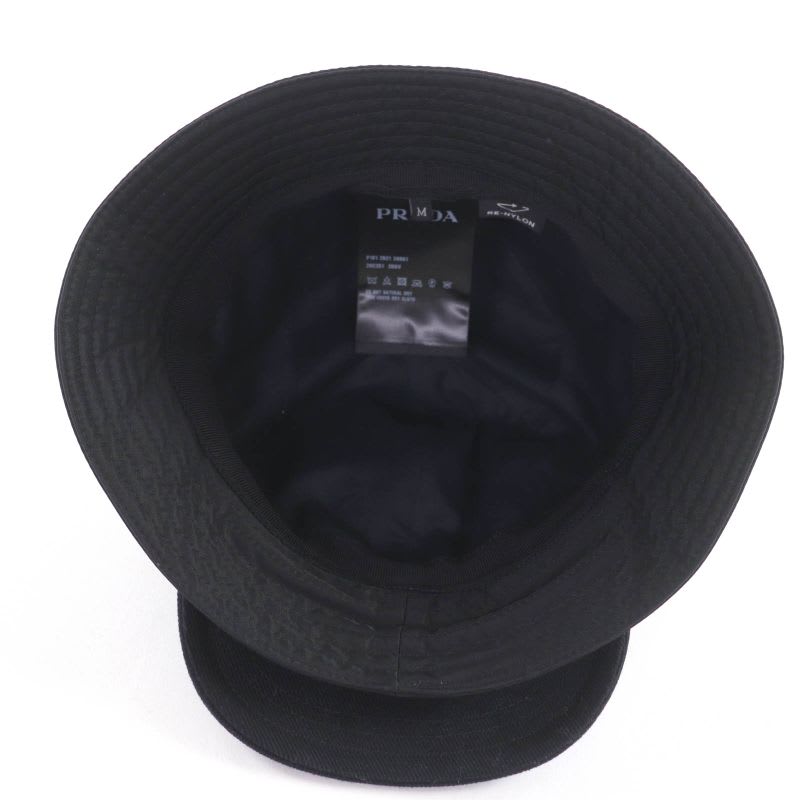 Prada 2 Hc281 Triangle Logo Re-nylon Bucket Hat Black