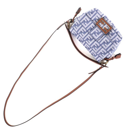 Fendi 2025 8 Bs105 Mamma Baguette Small Denim Zucca Pattern FF Hand Shoulder Bag Gray