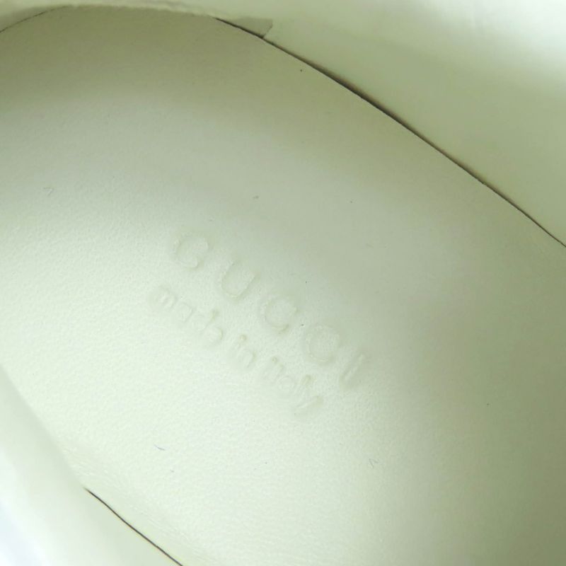 △gucci 785452 Reweb GG Canvas Leather Sneakers White Beige Green 36.5 Box And