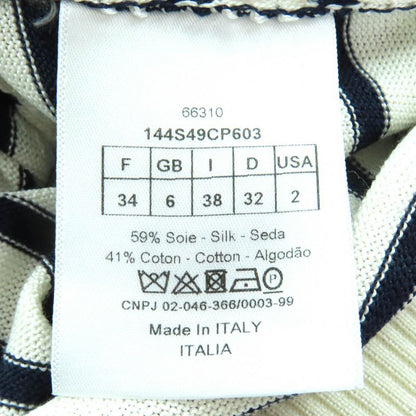 Christian Dior 144 S49 Cp603 Silk Cotton Capri Border Pattern Sailor Collar Long