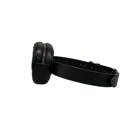 Gucci Waist Pouch Ggmarmont Quilted Leather Belt Bag 476434 Black Heart Leather