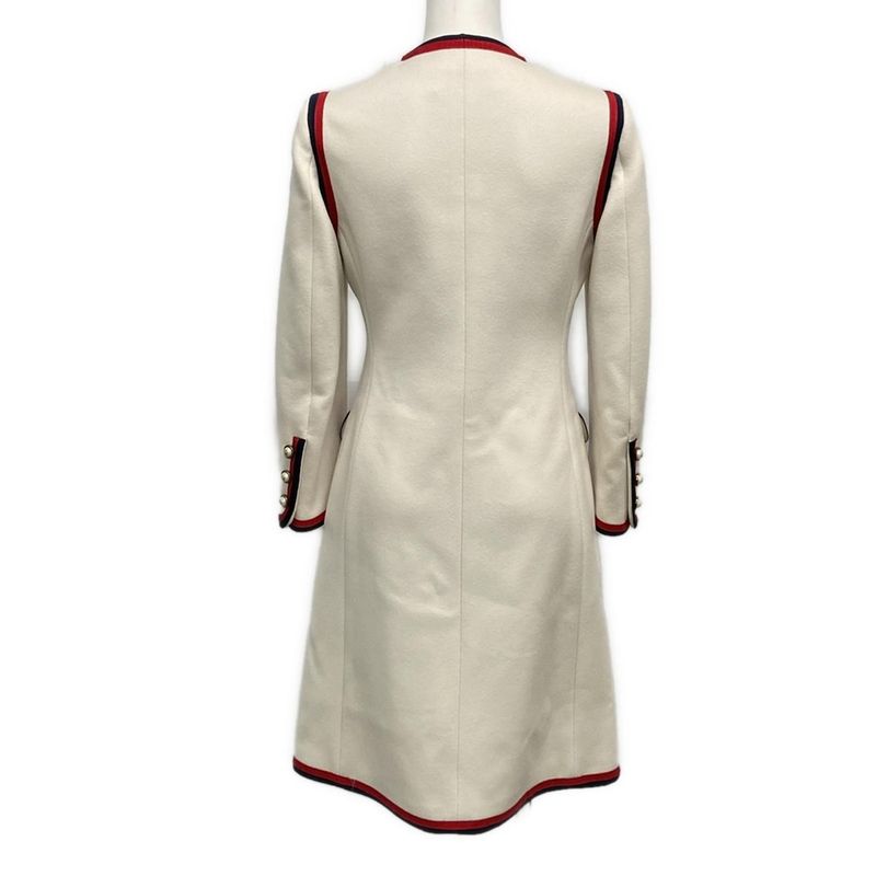 Gucci Coat Size 38 M Men's - 544855 Ivory X Red X Dark Navy Long Sleeve Autumn