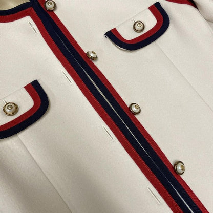 Gucci Coat Size 38 M Men's - 544855 Ivory X Red X Dark Navy Long Sleeve Autumn