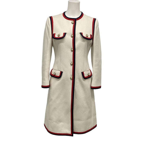 Gucci Coat Size 38 M Men's - 544855 Ivory X Red X Dark Navy Long Sleeve Autumn