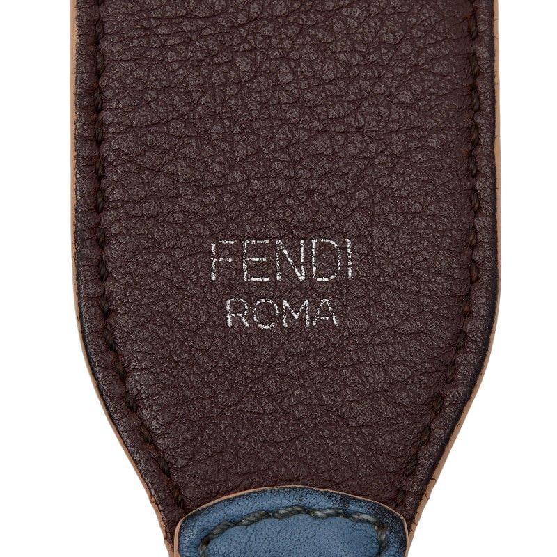 Fendi Light Blue Brown Leather Women's Fendi