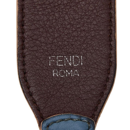 Fendi Light Blue Brown Leather Women's Fendi