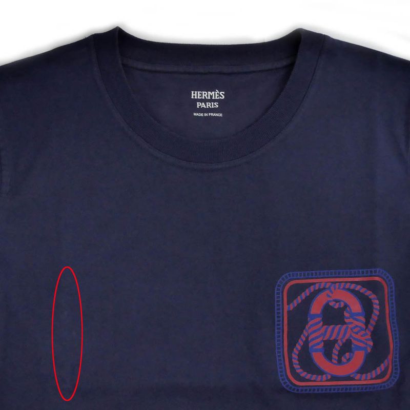 Hermes T-shirt Size 38 Navy - Navy Blue 3e4625dl Cotton Women's Apparel