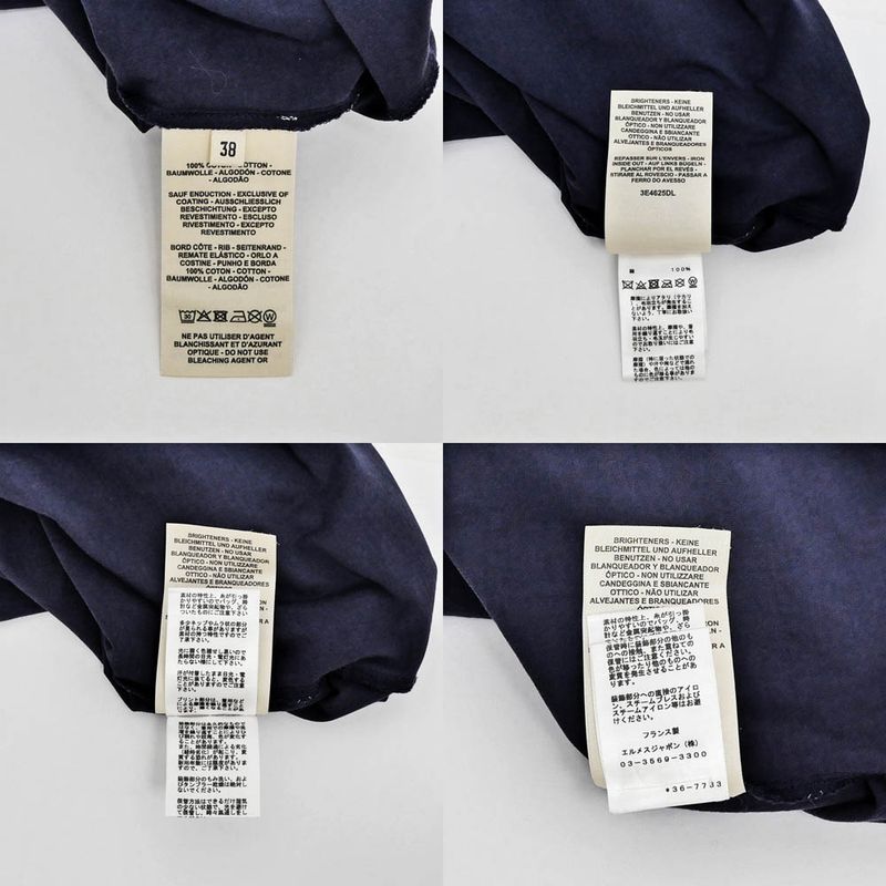 Hermes T-shirt Size 38 Navy - Navy Blue 3e4625dl Cotton Women's Apparel