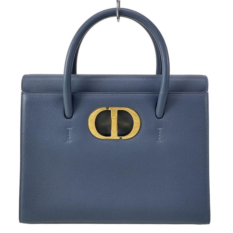 Dior Christian Dior Handbag Saint Honoré Medium 30 Montaigne Blue Gray Leather