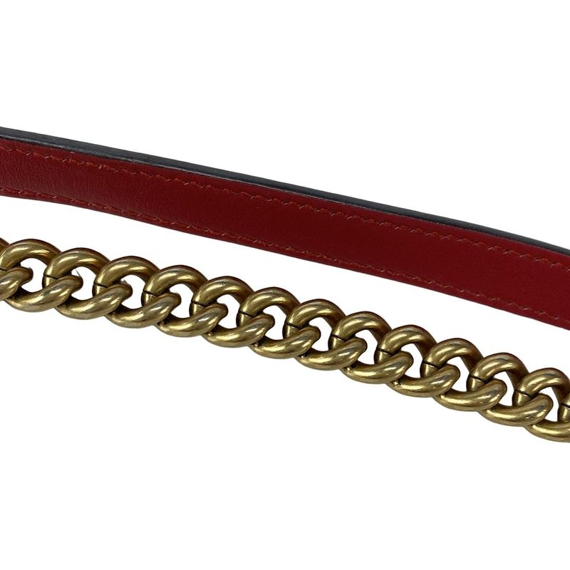 Gucci Shoulder Bag Ggmarmont Quilted Small Shoulder Bag 446744 Red Chain