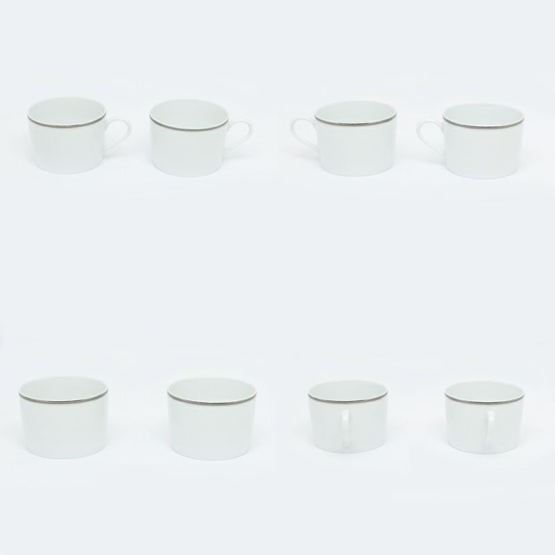 Hermes Tea Cup & Saucer - Chaine D'ancre 2-customer Set White Platinum