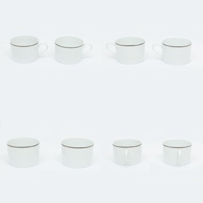 Hermes Tea Cup & Saucer - Chaine D'ancre 2-customer Set White Platinum