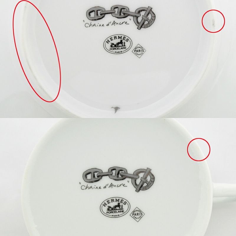 Hermes Tea Cup & Saucer - Chaine D'ancre 2-customer Set White Platinum