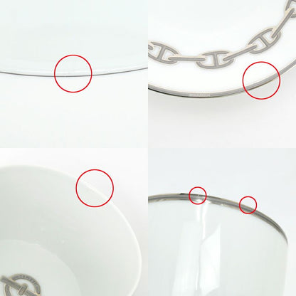 Hermes Tea Cup & Saucer - Chaine D'ancre 2-customer Set White Platinum