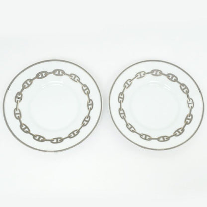 Hermes Tea Cup & Saucer - Chaine D'ancre 2-customer Set White Platinum