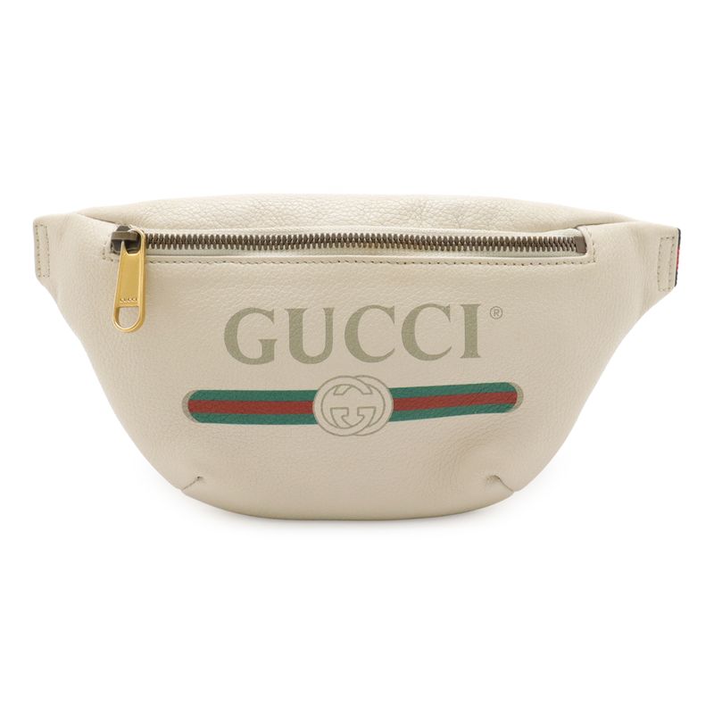 Gucci Print Small Belt Bag Sherry Line Waist Bag Hip Bag Body Bag Leather Ivory