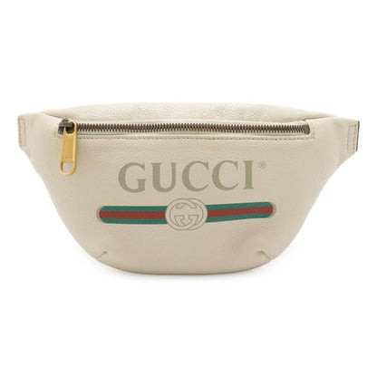Gucci Print Small Belt Bag Sherry Line Waist Bag Hip Bag Body Bag Leather Ivory