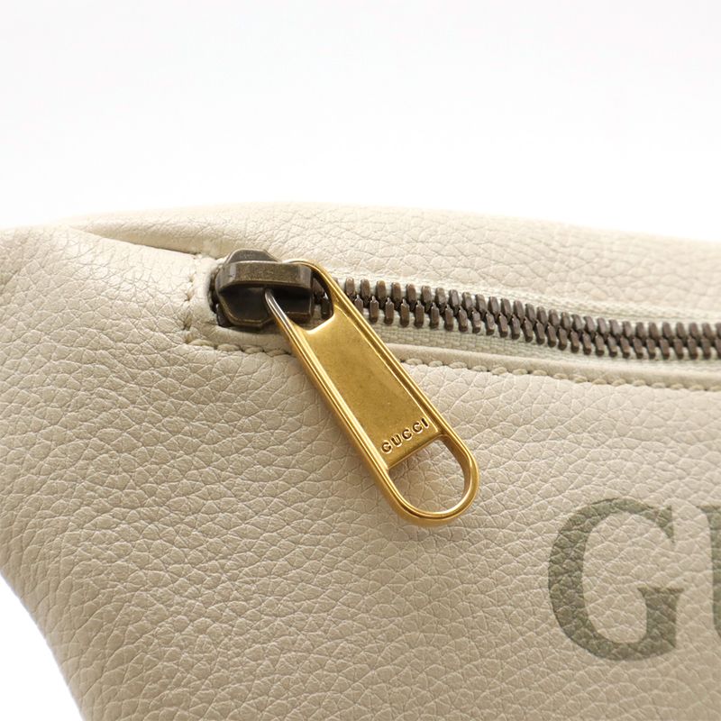 Gucci Print Small Belt Bag Sherry Line Waist Bag Hip Bag Body Bag Leather Ivory