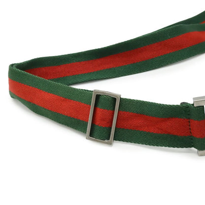 Gucci GG Canvas Sherry Line Webline Shoulder Bag Crossbody Leather Black 189751