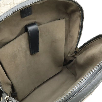 Gucci GG Supreme Backpack Rucksack Sac Daypack PVC Leather Beige Black Silver