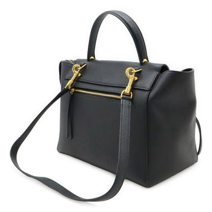 Celine Belt Bag Mini Handbag Tote Bag 2WAY Shoulder Bag Grained Calfskin Black